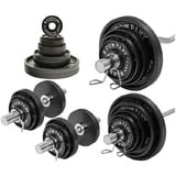 Olympia-Set 115,5 kg Langhantel SZ-Hantel Kurzhanteln Guss