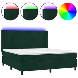 vidaXL Boxspringbett 180 x 200 cm Dunkelgrün