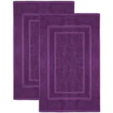 NatureMark 2er Pack Badvorleger | Premium Qualität | 100% Baumwolle | 50 x 80 cm | Duschvorleger Duschmatte Doppelpack | Farbe: Lila