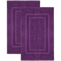 NatureMark 2er Pack Badvorleger | Premium Qualität | 100% Baumwolle | 50 x 80 cm | Duschvorleger Duschmatte Doppelpack | Farbe: Lila