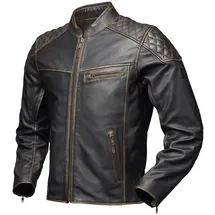 Modeka Phinix Motorrad Lederjacke, dunkelbraun, M