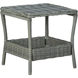 vidaXL Gartentisch Hellgrau 45x45x46,5 cm Poly Rattan