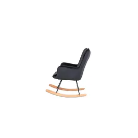byLIVING Schaukelstuhl Richie Samt 72 x 92 x 92 cm Schwarz gepolstert