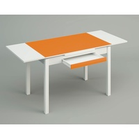 ASTIMESA Flügel Küchentisch, Metall Glas Holz, orange, 100x60cm