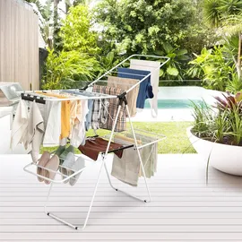 Costway Flügelwäschetrockner 2-stufig höhenverstellbar weiß