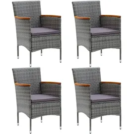 vidaXL Gartenstuhl-Set 55 x 58 x 84 cm grau 4 St.