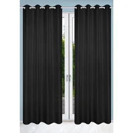 HOMEbasics Ösenschal Doppelpack Atlantik, Blickdicht, 235x140 cm, Wohntextilien, Gardinen & Vorhänge, Fertiggardinen, Ösenschals