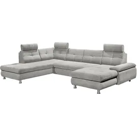 Stella Trading Mid.you Wohnlandschaft Silber Ottomane links, U-Form 349x233 cm