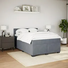 vidaXL Boxspringbett 140 x 200 cm Dunkelgrau
