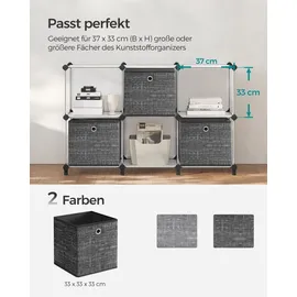 Songmics Aufbewahrungsbox 33 x 33 x 33 cm 6-tlg. schwarz meliert