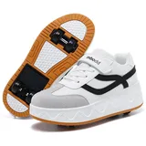 HUSK'SWARE Rollschuhe, (rutschhemmende Sportschuhe Freizeitschuhe, Kinder Rollschuhe Sneaker Mädchen Jungen), 2 in 1 Freizeitschuhe mit einziehbaren Rollen Sportschuhe weiß 29