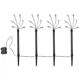 Hi Haushalt International LED Gartenleuchtstäbe 'Stern' 4er Set Ø Schwarz