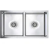 vidaXL Kolumbus rechts Einbauspüle Edelstahl Handbetätigung 760 x 440 mm