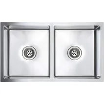 vidaXL Kolumbus rechts Einbauspüle Edelstahl Handbetätigung 760 x 440 mm