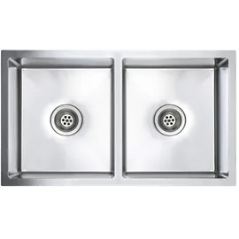 vidaXL Kolumbus rechts Einbauspüle Edelstahl Handbetätigung 760 x 440 mm