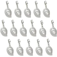 Relaxdays Tischdeckenbeschwerer, 16er Set, Blatt Motiv, Gewicht für Tischdecke, Gardinenbeschwerer, Edelstahl, Silber