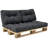 [en.casa] Rückenkissen für Palettenmöbel Comfy 40x60x12 cm Dunkelgrau en.casa