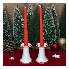 Mambocat 2er Set Weihnachtstraum Kerzenständer Höhe 10,7 cm aus Porzellan