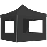 vidaXL Partyzelt Faltbar mit Seitenwänden Anthrazit 3 x 3 m