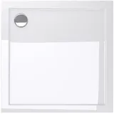 doporro Duschtasse Duschwanne 90x90x4 flach aus Acryl in Weiß DIN-Anschlüsse für bodenebene Montage geeignet Faro1