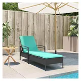 vidaXL Sonnenliege 63 x 200 x 81 cm Schwarz