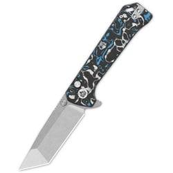 QSP Knife Grebe T S35VN White Blue CF QS148-H1