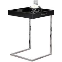 Invicta Interior Design Beistelltisch CIANO Tablett-Tisch schwarz Chrom Metall Tabletttisch Tisch Wohnzimmertisch