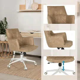 hjh living Bürostuhl SOLAO LIFE W Schreibtischstuhl Drehstuhl höhenverstellbar, Stoffbezug Beige