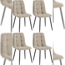 CLP 4er Set Esszimmerstuhl Tilde, taupe/Cord