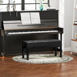 Homcom Klavierbank Klavierhocker mit Stauraum Pianobank bis 220 KG Kunstleder