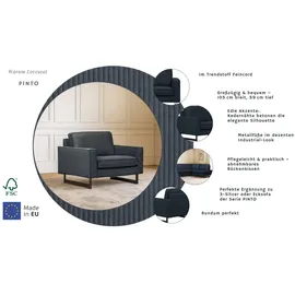 Home Affaire Loveseat Pinto Kunstleder 105 x 85 x 97 cm Blau mit Keder