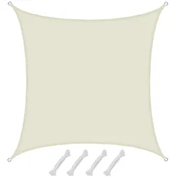 AMANKA UPF50+ Sonnensegel 4x4 Polyester Quadratisch Wasserabweisend Garten Balkon Beige