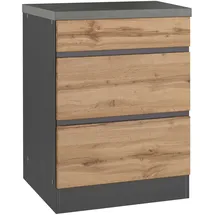 Held Unterschrank Turin 60 x 86 x 60 cm Graphit/Eiche
