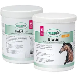 PFERDEfit by Loesdau Set Fell & Huf, Zink-Plus + Biotin Pellets