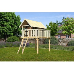 KARIBU Spielturm, BxHxT: 198 x  329,5 x  243 cm, natur - braun