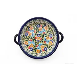 BUNZLAUER KERAMIK Auflaufform rund 31,5x6,7cm 1,7L Innen-Dekor DU182