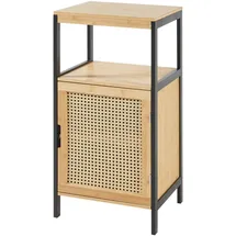 [en.casa] Tervola Badschrank 40 x 80 x 35 cm Schwarz/Bambus