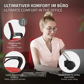 ML-Design Bürostuhl ergonomisch, Rot,