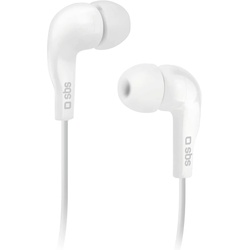 SBS Kopfhörer mit Kabel, Stereo In-Ear Studio Mix 10, 3,5 mm Klinkenstecker mit Mikrofon und Taste zur G (Kabelgebunden), Kopfhörer, Weiss