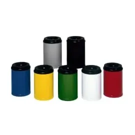 VAR Papierkorb feuersicher Löschkopf schwarz 80 l