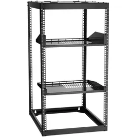 Vevor 20U Open Frame Netzwerk-Rack, 585 mm Tiefe, Wandmontage oder Stand-Server-Rack, 4-Pfosten-Konstruktion, mit belüfteten Regalen & Montagezubehör, für Netzwerk-IT-Geräte & AV-Ausrüstung