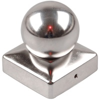 Baumarktplus Pfostenkappe Abdeckkappe Edelstahl - Kupfer - verzinkt - Pyramide - Kugel div... 121 x 121 mm Edelstahl Kugel
