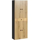 trendteam Niklas Hochschrank (B x x H: 70 x 31 x 186 cm, Evoke Eiche/Anthrazit, Strukturiert, mit Schublade)