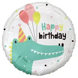 Happy Birthday Krokodil Folienballon - 36 cm