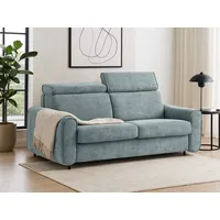 Beautysofa Schlafsofa Pavarti modernes Sofa mit italienischem Klappmechanismus und Matratze, mit Bettkasten, verstellbaren Kopfstützen und Schlaffunktion, in 3 Größen & 8 Farben blau 214 cm x 105 cm x 100 cm