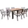 Home Deluxe Garten-Sitzgruppe CANTOS SEDIA 150 x 90 cm - inkl. 6 Stühle |Gartenmöbel, Loungemöbel, Aluminiumtisch, Balkontisch