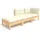 vidaXL Garten-Lounge-Set 3-tlg. creme Kiefer