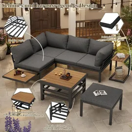 XDOVET Gartenlounge-Set 7-tlg. Grau