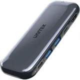 UNITEK Hub USB-C M.2 SSD Storage mit 10Gbps Daten, HDMI Usb-C PD 100W / M.2 Schnittstelle / 4K@60Hz UHD/Hochglanzpolierte Aluminium-Alloy Oberfläche