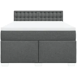 vidaXL Boxspringbett 140 x 200 cm Dunkelgrau